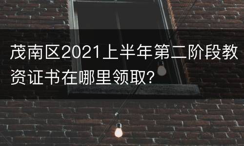 茂南区2021上半年第二阶段教资证书在哪里领取？