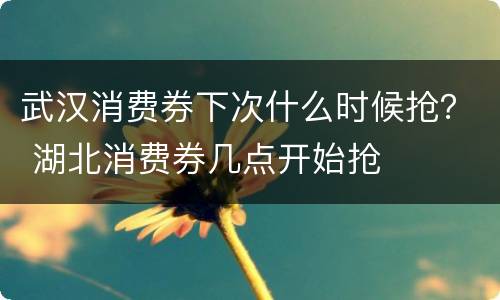 武汉消费券下次什么时候抢？ 湖北消费券几点开始抢