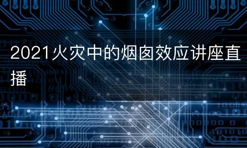 2021火灾中的烟囱效应讲座直播