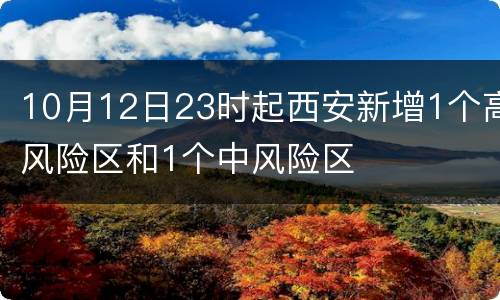 10月12日23时起西安新增1个高风险区和1个中风险区