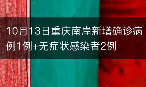10月13日重庆南岸新增确诊病例1例+无症状感染者2例
